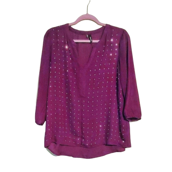 Maurices Wine color semi sheer blouse. - Picture 1 of 6